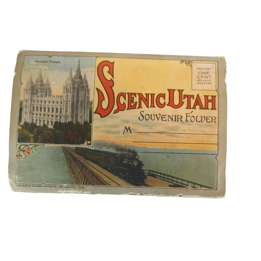Vintage Scenic Utah Souvenir Postcard Folder Curt Teich & Co